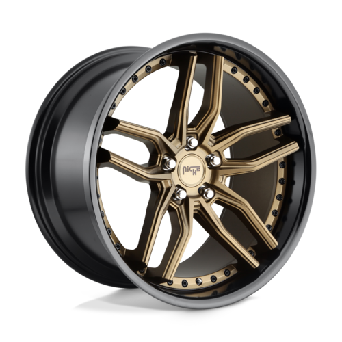 Niche 1PC M195 METHOS 20x9 Wheel with Matte Bronze Black Bead Ring Finish, 5x114.3 Bolt Pattern, +35 Offset