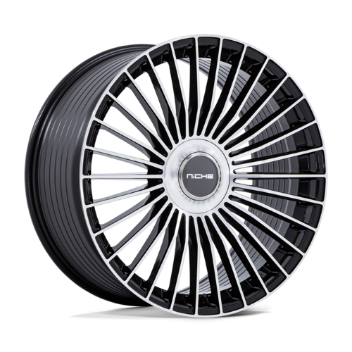 Niche 1PC NC282 Serene 20x9 Gloss Black Machined Face Wheel with 5x112/114.3 Bolt Pattern and +35 Offset