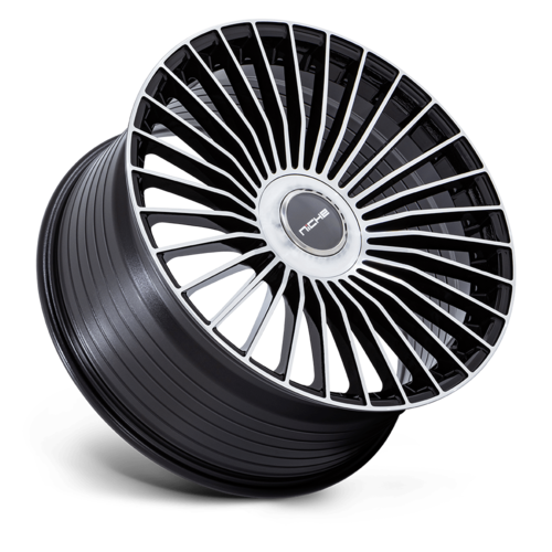 Niche 1PC NC282 Serene 20x9 Gloss Black Machined Face Wheel with 5x112/114.3 Bolt Pattern and +35 Offset