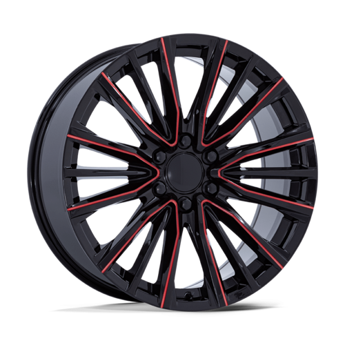 Performance Replicas PR223 26x10 Inch Gloss Black Milled Red Wheel with 6x139.7 Bolt Pattern and +28 Offset