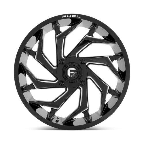 Fuel UTV Reaction 22x7 Gloss Black Milled Wheel - 4x137 Bolt Pattern
