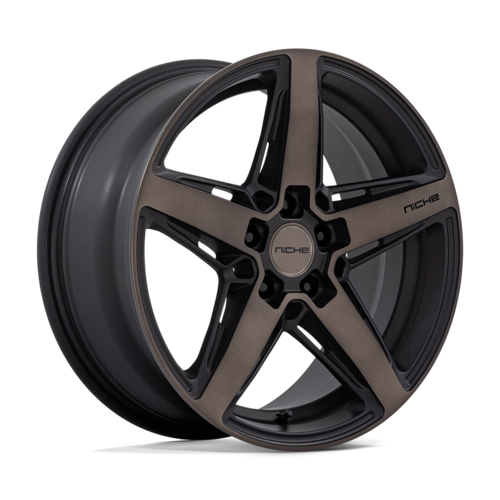 Niche 1PC M271 Teramo 18x8 Matte Black Wheel with Double Dark Tint Face and 5x120 Bolt Pattern +40 Offset