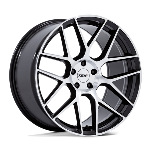 TSW LASARTHE 17x8 Inch Gloss Black Machined Wheel - 5x4.25 Bolt Pattern, +40 Offset