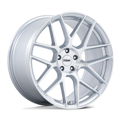 TSW Lasarte 18x8.5 Inch Alloy Wheel with 5x114.3 Bolt Pattern - Gloss Silver Machined Finish