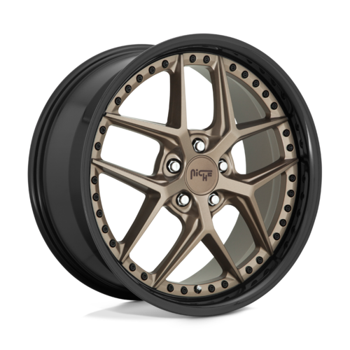 Niche 1PC VICE 20x9 Matte Bronze Black Bead Ring Wheel with +35 Offset and 5x114.3 Bolt Pattern