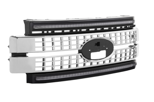 Morimoto Ford SD 17-19 Chrome Amber DRL Grille (Part XBG08)