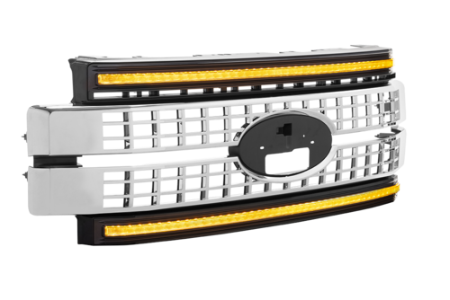 Morimoto Ford SD 17-19 Chrome Amber DRL Grille (Part XBG08)