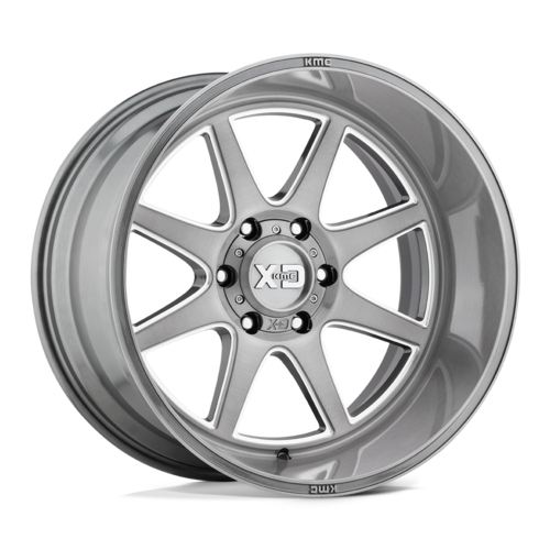 XD XD844 Pike 22x12 Inch Off-Road Wheel with Titanium Brushed Milled Finish and -44mm Offset