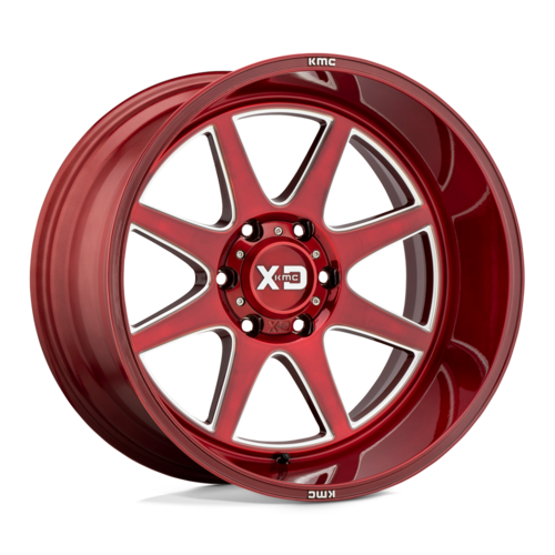 XD XD844 Pike 20x9 Inch Brushred Red with Milled Accents Wheel - 6x139.7 Bolt Pattern, 18mm Offset