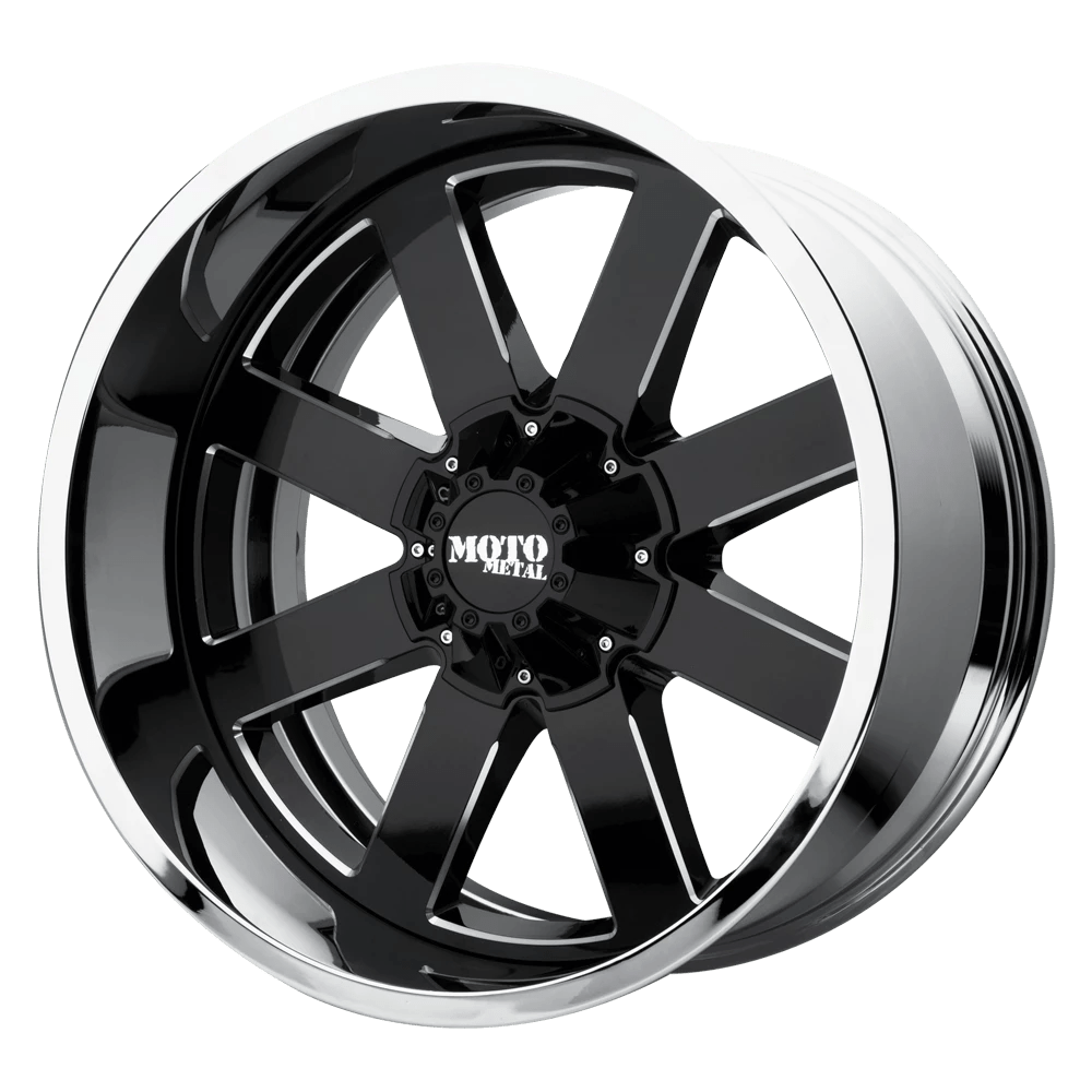 Moto Metal MO200 Wheel | Gloss Black Milled Center W/ Chrome Lip