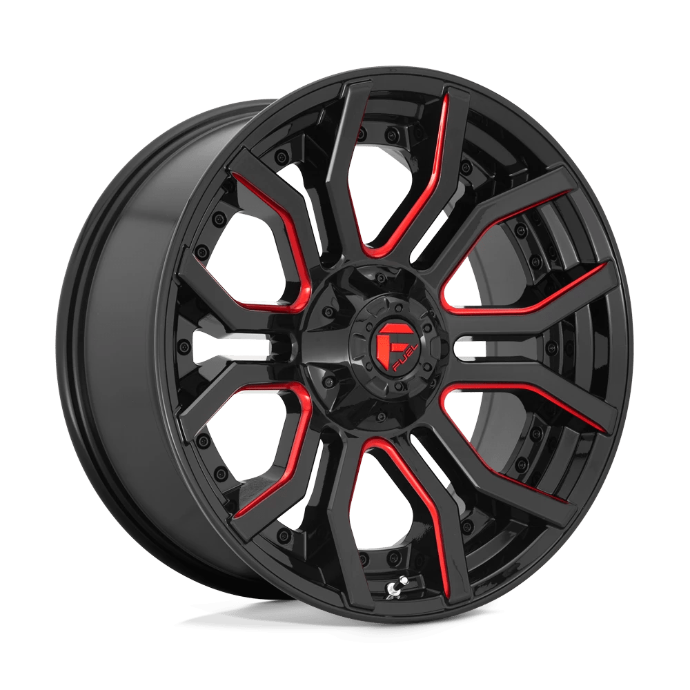 Fuel 1PC D712 RAGE Wheel | Gloss Black Red Tinted Clear