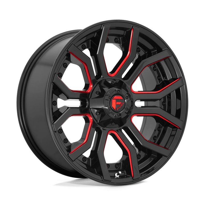 Fuel 1PC D712 RAGE Wheel | Gloss Black Red Tinted Clear