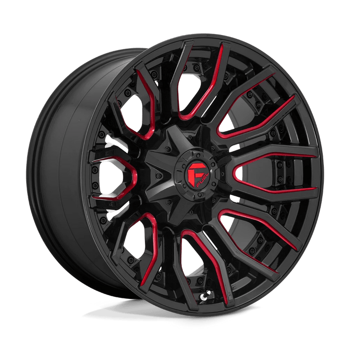 Fuel 1PC D712 RAGE Wheel | Gloss Black Red Tinted Clear