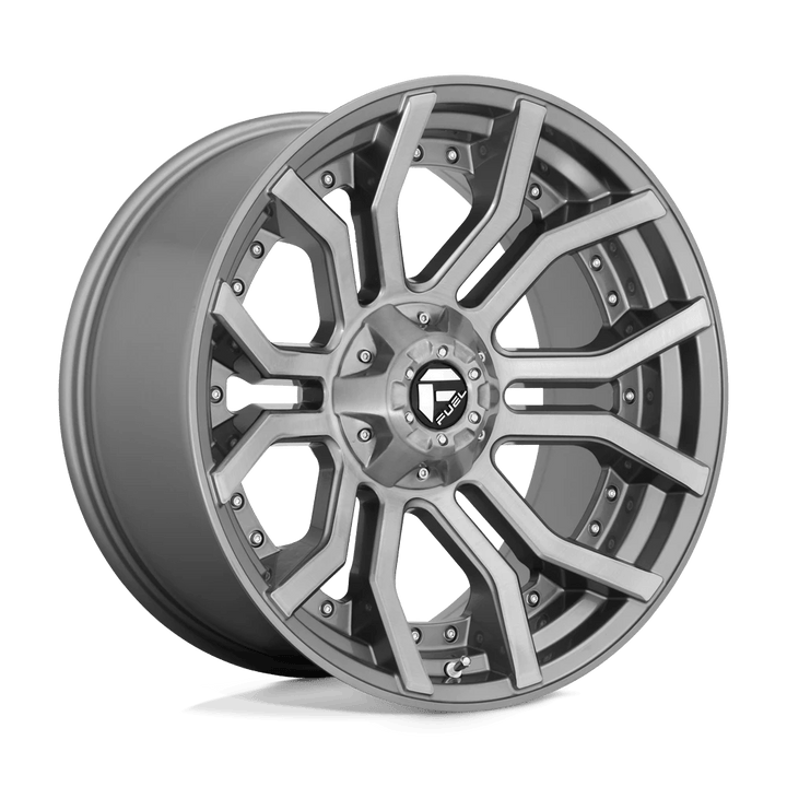Fuel 1PC D713 RAGE PLATINUM Wheel | Brushed Gun Metal Tinted Clear