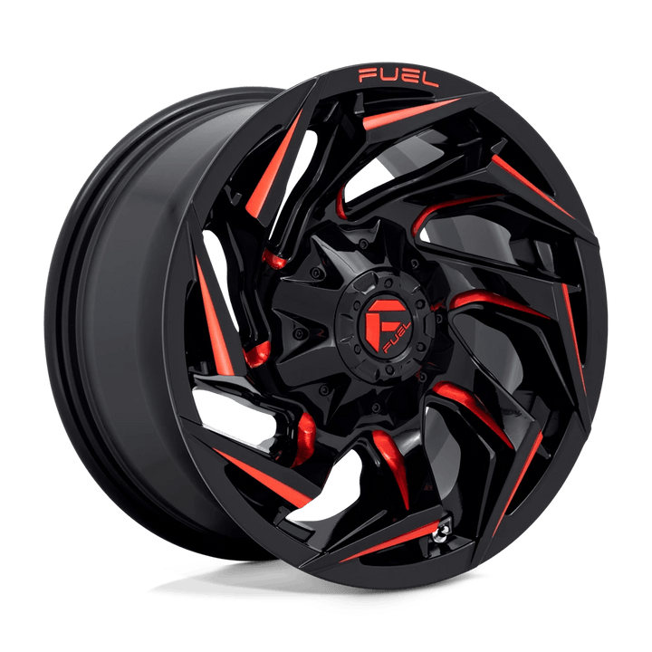 Fuel 1PC D755 REACTION Wheel | Gloss Black Milled W/ Red Tint