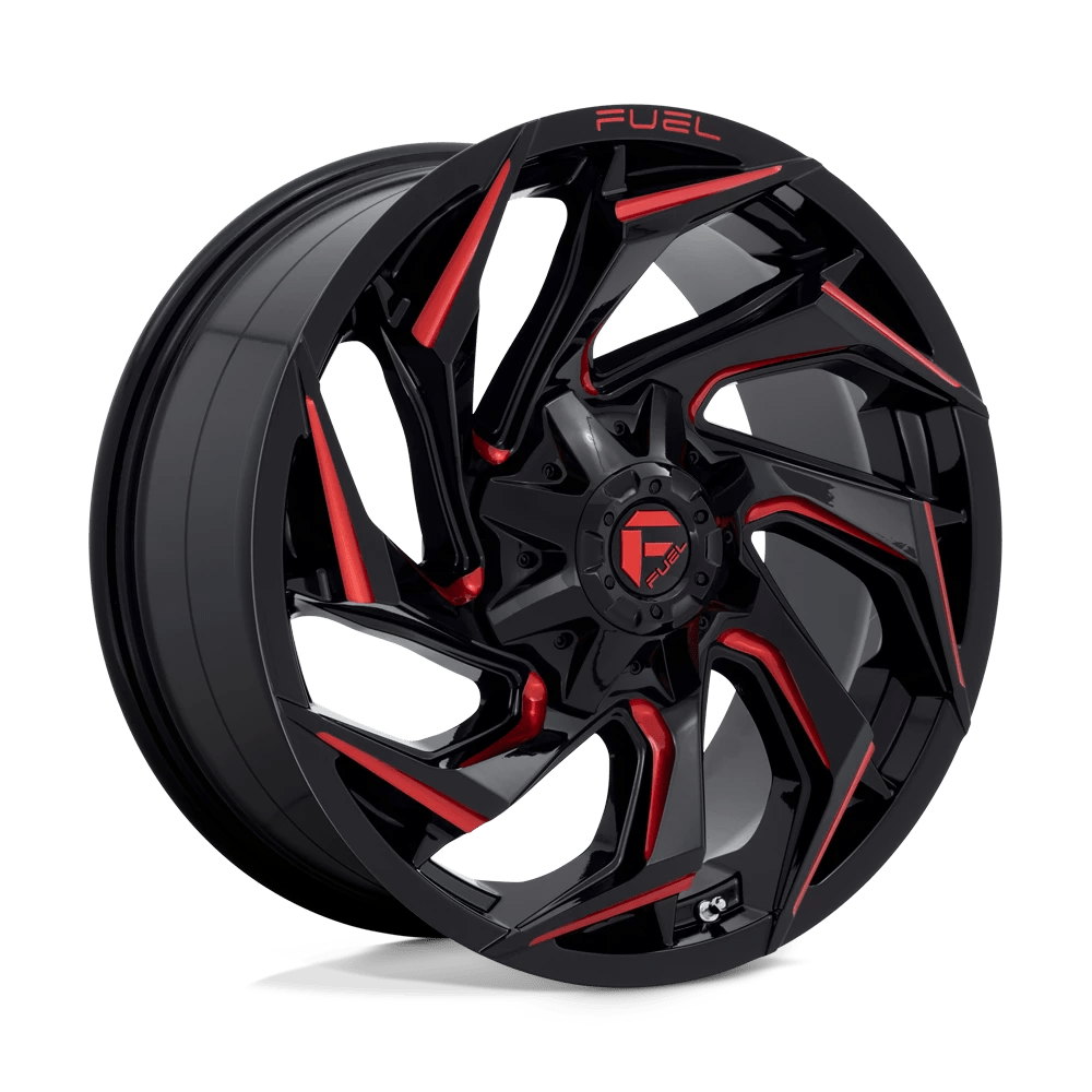 Fuel 1PC D755 REACTION Wheel | Gloss Black Milled W/ Red Tint