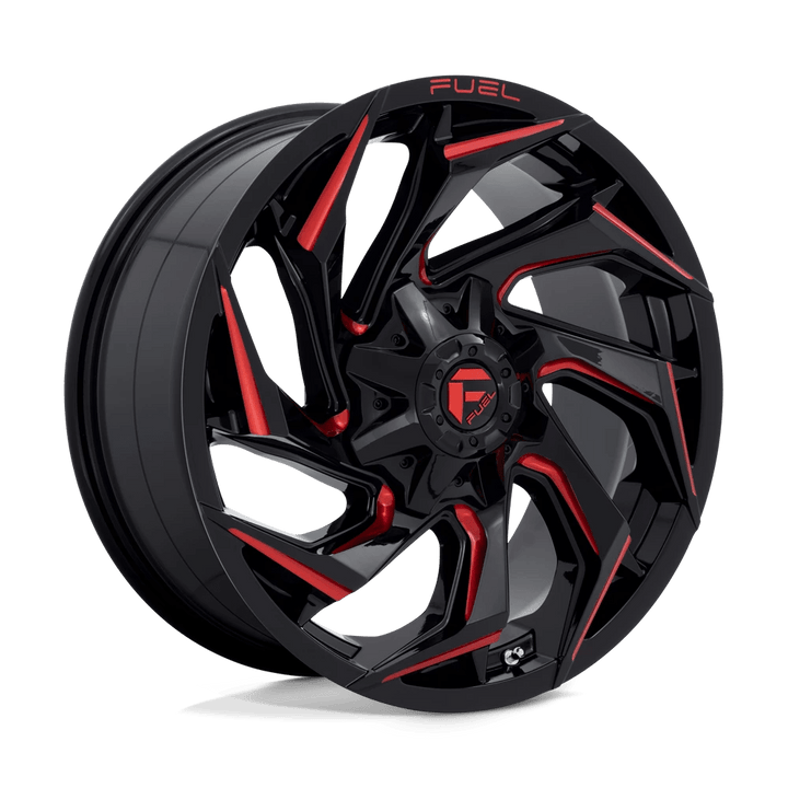 Fuel 1PC D755 REACTION Wheel | Gloss Black Milled W/ Red Tint