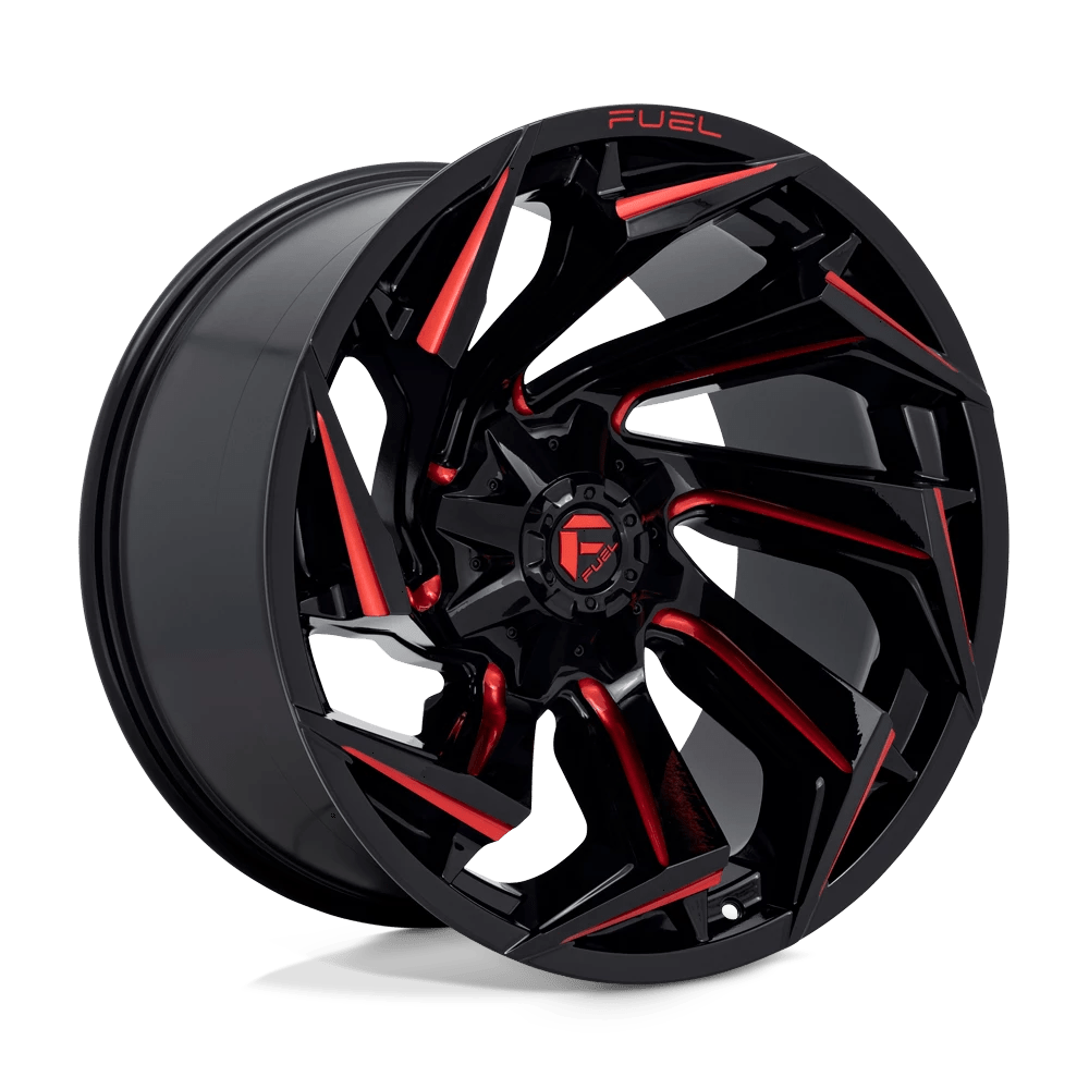 Fuel 1PC D755 REACTION Wheel | Gloss Black Milled W/ Red Tint