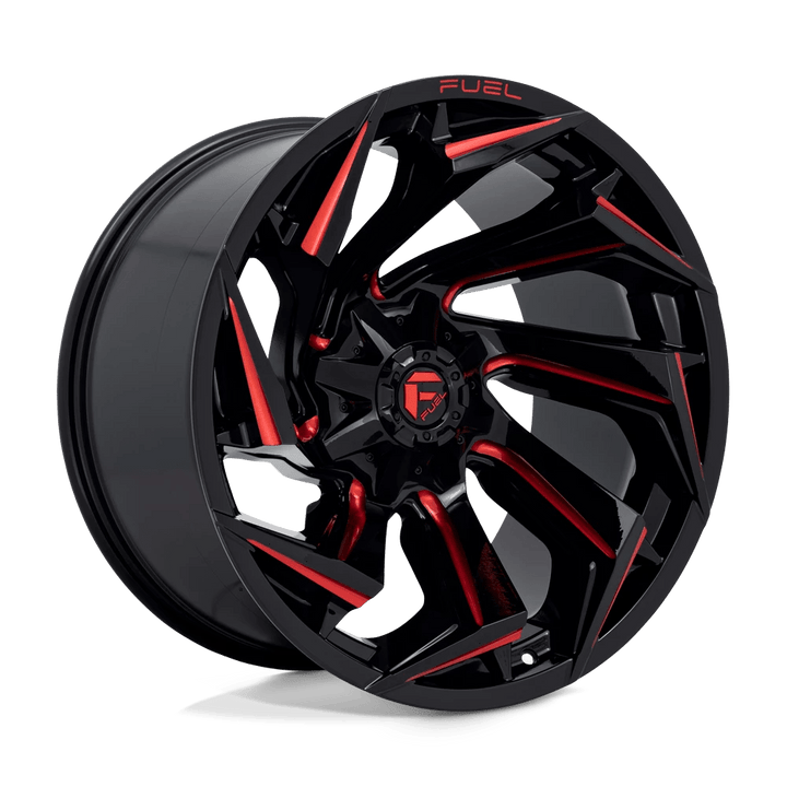 Fuel 1PC D755 REACTION Wheel | Gloss Black Milled W/ Red Tint