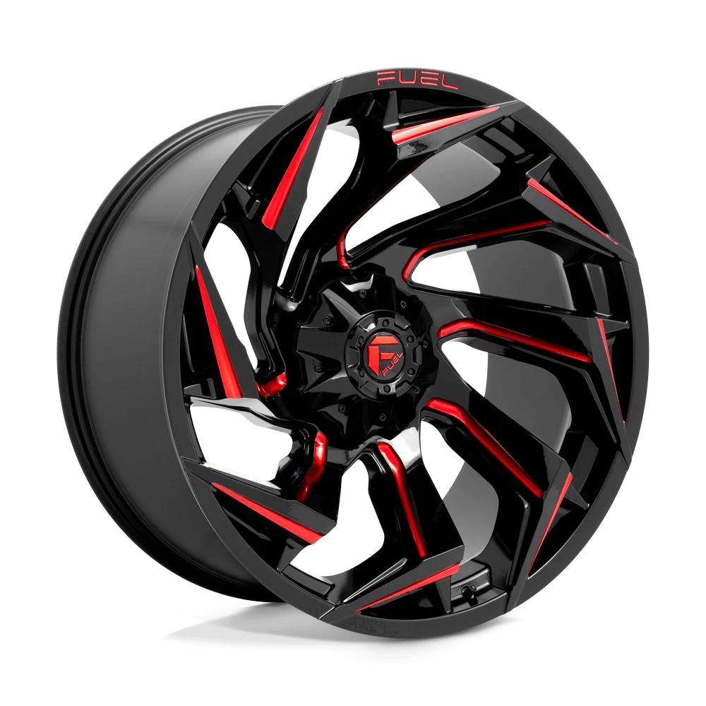 Fuel 1PC D755 REACTION Wheel | Gloss Black Milled W/ Red Tint