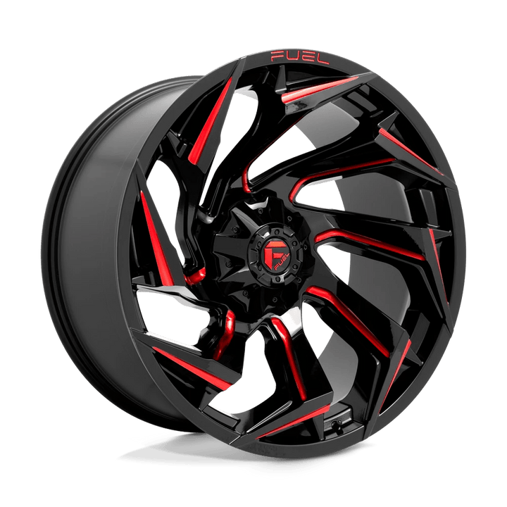 Fuel 1PC D755 REACTION Wheel | Gloss Black Milled W/ Red Tint