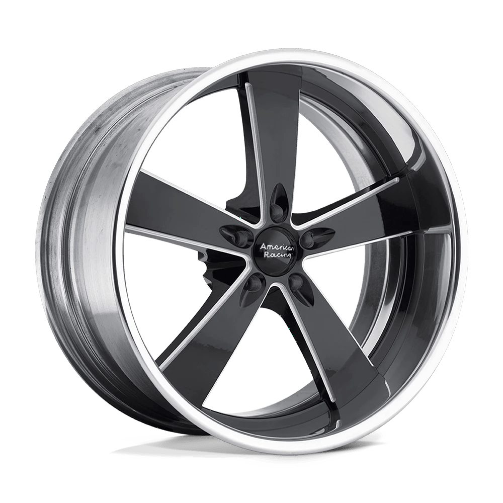 American Racing Vintage VN472 BURNOUT Wheel | Black Milled W/ Polished Barrel