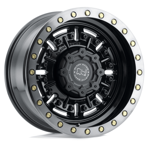 Black Rhino Hard Alloys BR Abrams 18x9.5 Inch Wheel with Gloss Gun Black Finish and Machined Dark Tint