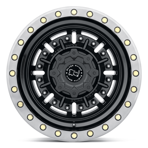 Black Rhino Hard Alloys BR Abrams 18x9.5 Inch Wheel with Gloss Gun Black Finish and Machined Dark Tint