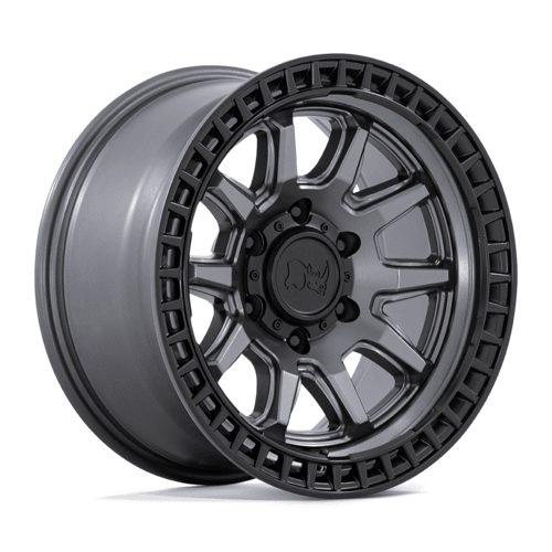 Black Rhino Hard Alloys BR CALICO 17x8.5 Matte Gunmetal with Matte Black Lip