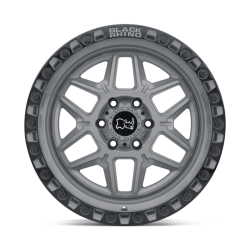 Black Rhino Hard Alloys BR KELSO 20x9 Inch Off - Road Wheel with 6x139.7 Bolt Pattern in Battleship Gray with Black Ring
