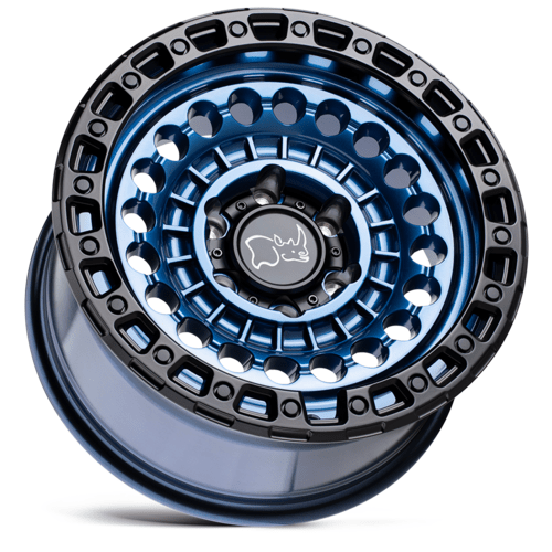Black Rhino Hard Alloys BR Sentinel 17x8.5 Cobalt Blue with Black Ring - 5x127 Bolt Pattern, - 18 Offset