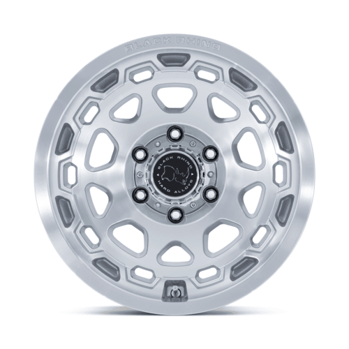 Black Rhino Hard Alloys Congo 17x8.5 Inch Gloss Silver Machined Face Wheel