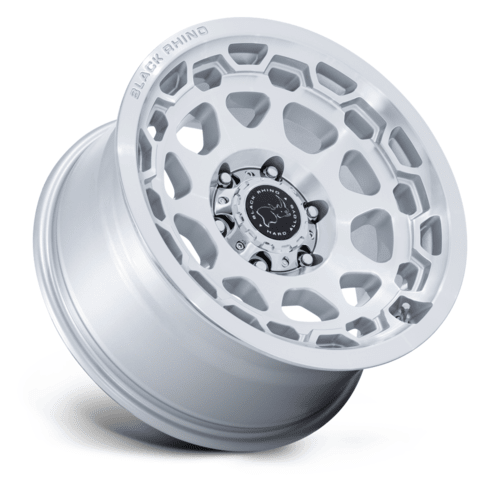 Black Rhino Hard Alloys Congo 17x8.5 Inch Gloss Silver Machined Face Wheel