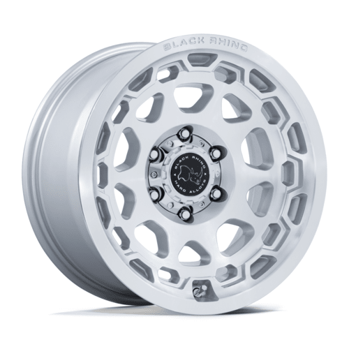Black Rhino Hard Alloys Congo 17x8.5 Inch Gloss Silver Machined Face Wheel