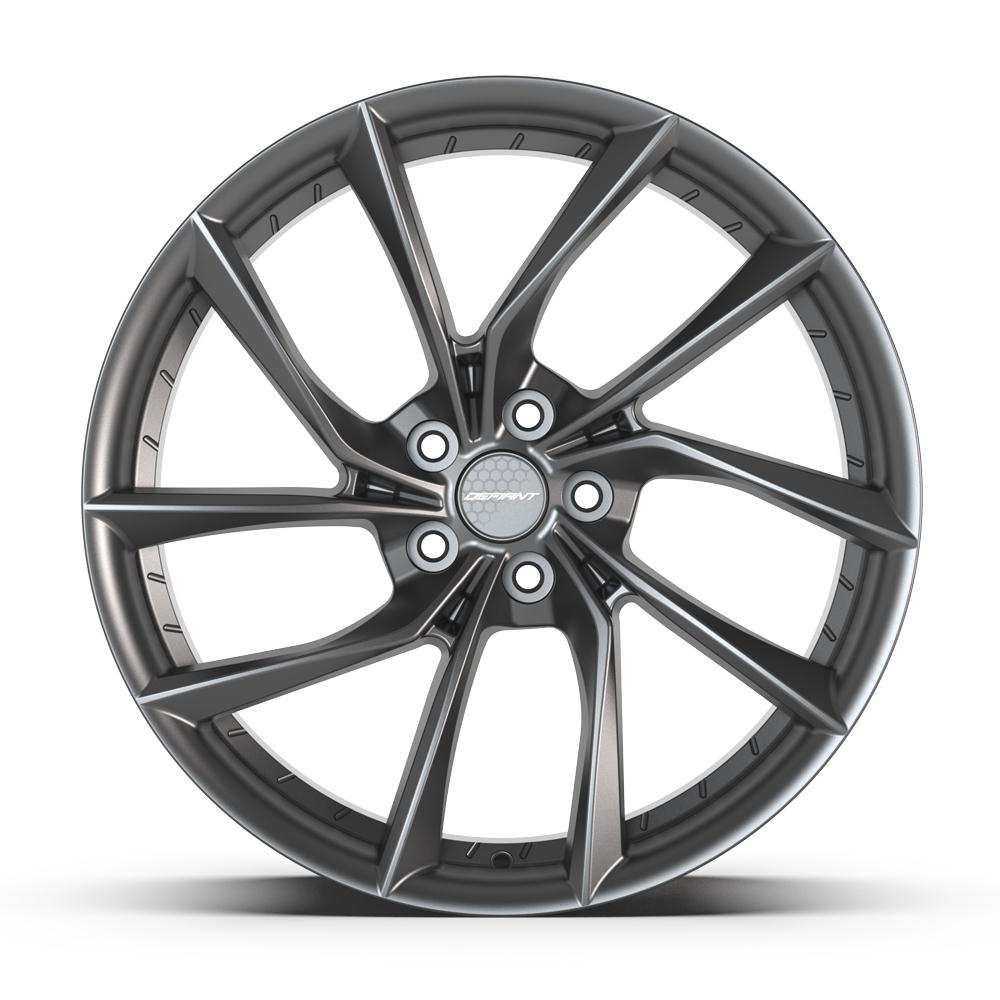 DEFIANT Wheels DF06 20x9 Inches Dark Satin Charcoal for Tesla, Acura, and Honda Models