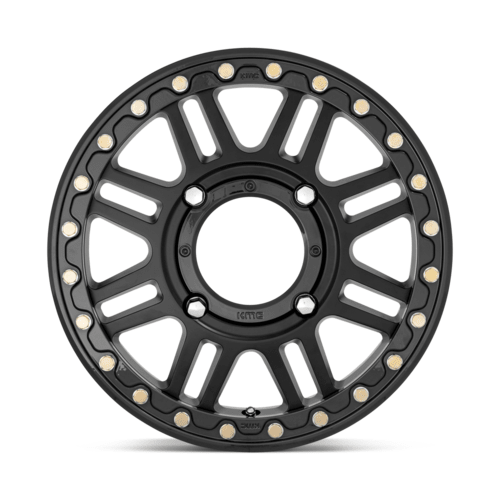 KMC Powersports Cage UTV Beadlock Wheel 15x6 Satin Black with Gloss Black Ring - 4x137 Bolt Pattern, Offset +38