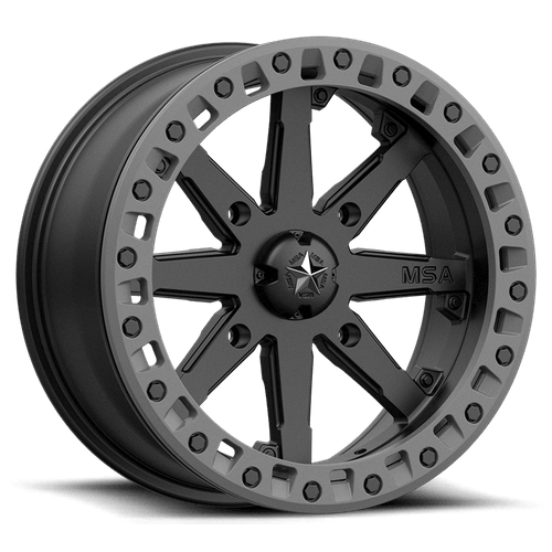MSA Offroad Wheels M31 LOK2 UTV Beadlock 14x7 Satin Black with Matte Gray Ring