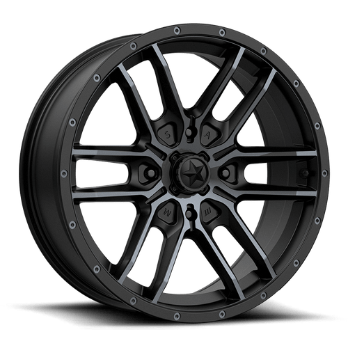 MSA Offroad Wheels M43 FANG 18x7 Satin Black with Titanium Tint UTV Wheel