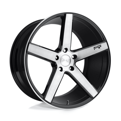 Niche 1PC Milan 20x8.5 Inch Gloss Black Brushed Alloy Wheel with Offset +35
