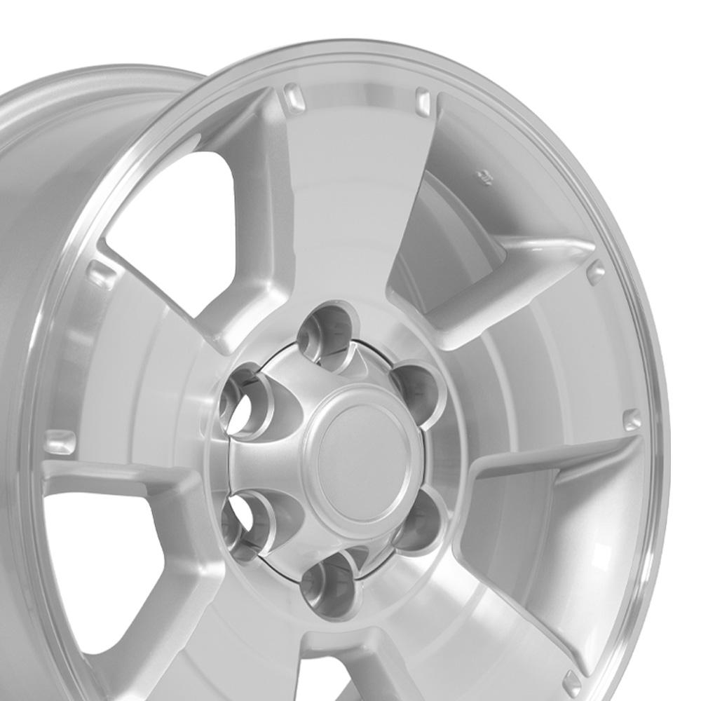 OE Wheels 17 - Inch Replica TY09 Silver Machined Fit for Toyota 4Runner, Tundra, Sequoia, Tacoma, FJ Cruiser