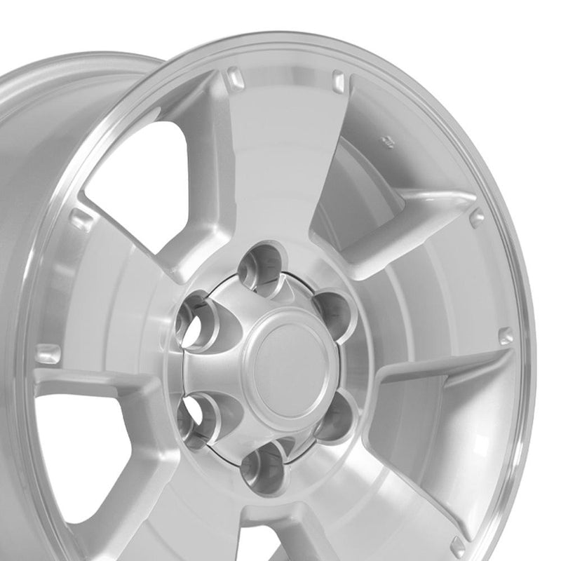 OE Wheels 17-Inch Replica TY09 Silver Machined Fit for Toyota 4Runner, Tundra, Sequoia, Tacoma, FJ Cruiser