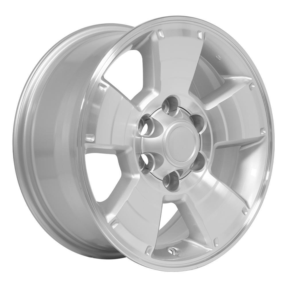 OE Wheels 17 - Inch Replica TY09 Silver Machined Fit for Toyota 4Runner, Tundra, Sequoia, Tacoma, FJ Cruiser