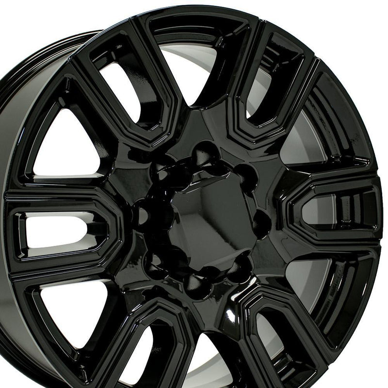 OE Wheels 20-inch Replica CV96B Gloss Black Fit for GMC Sierra 2500/3500 and Chevrolet Silverado 2500/3500