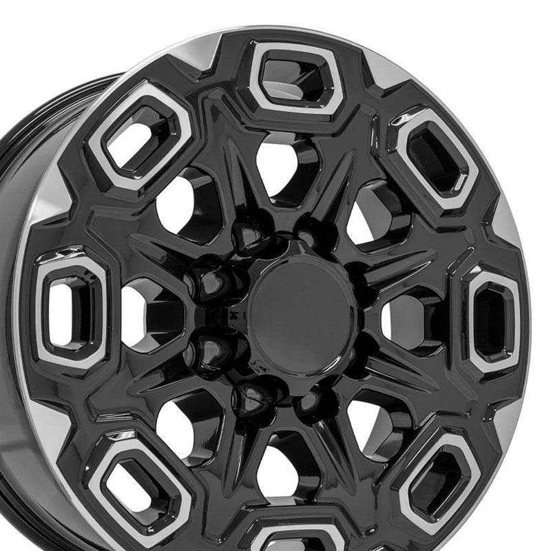 OE Wheels 20-Inch Replica Wheel for Chevrolet Silverado 2500/3500 - CV64A Black Machined 20x8.5 Gloss Black Machined