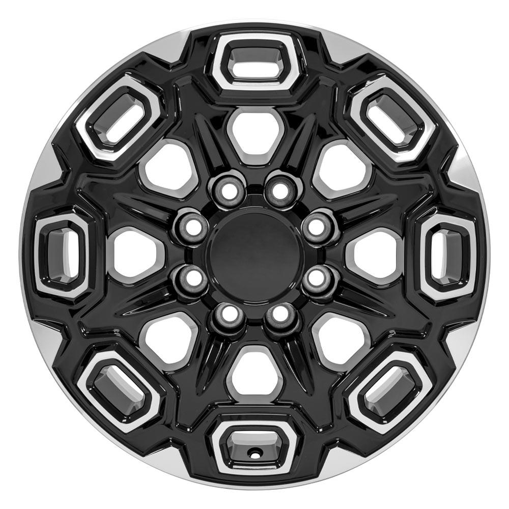 OE Wheels 20 - Inch Replica Wheel for Chevrolet Silverado 2500/3500 - CV64A Black Machined 20x8.5 Gloss Black Machined