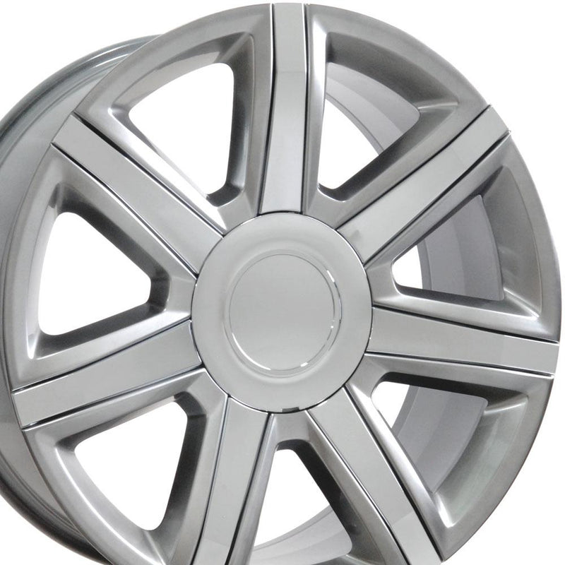 OE Wheels 22-Inch Replica CA87 Hyper Silver Fit for Cadillac Escalade and More