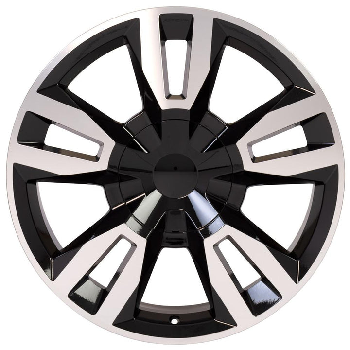 OE Wheels 22 - Inch Replica CV40 Alloy Wheel for Chevrolet Tahoe - Black Machined Finish