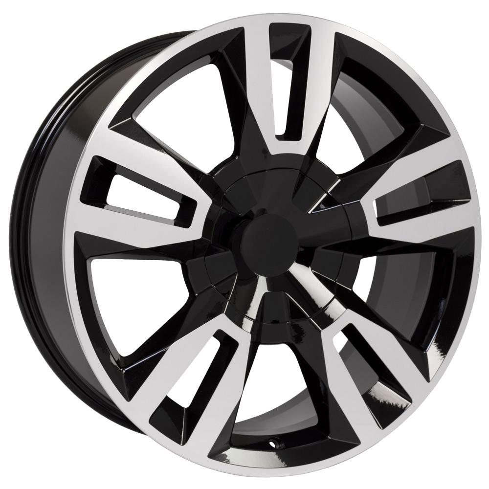 OE Wheels 22 - Inch Replica CV40 Alloy Wheel for Chevrolet Tahoe - Black Machined Finish