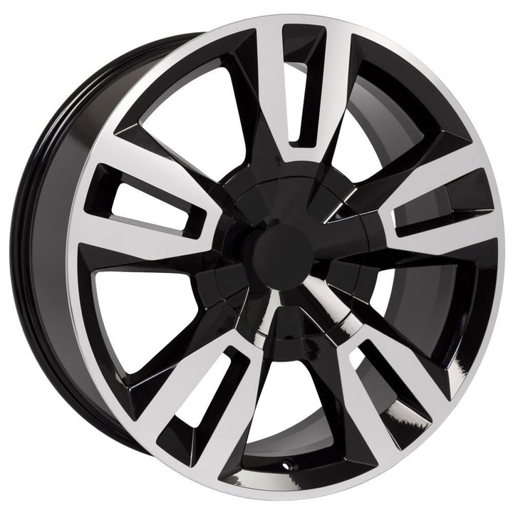 OE Wheels 22 - Inch Replica CV40 Alloy Wheel for Chevrolet Tahoe - Black Machined Finish