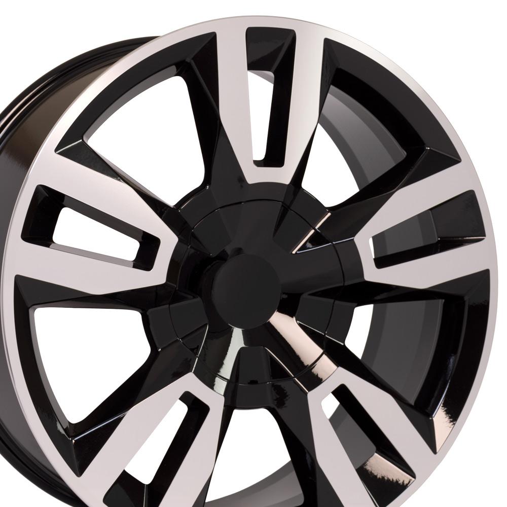 OE Wheels 22 - Inch Replica CV40 Alloy Wheel for Chevrolet Tahoe - Black Machined Finish